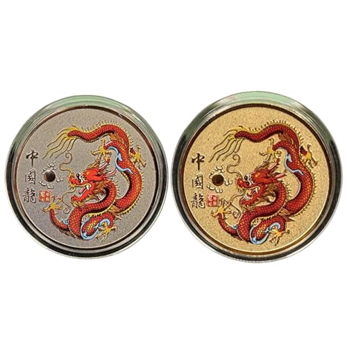 KSHSAA Chinesische Glücksgoldmünze, Drachengoldmünze 2024 | Glücksglücksmünze - 2024-Jahr-des-Drachen-Münze, chinesische Herausforderungsmünze – Wohlstands- und Glücksgeschenk von KSHSAA
