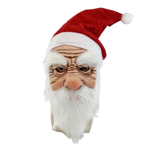 KSIEE Weihnachten Nikolaus Maske, Nikolausmaske für Männer, Weihnachtsmann Kostüm, Realistische Latexmaske Weiß Bart Nikolaus Kopf Maske mit Rot Nikolausmütze Party Dekoration KSIEE Weihnachten Nikolaus Maske, Nikolausmaske für Männer, Weihnachtsmann Kostüm, Realistische Latexmaske Weiß Bart Nikolaus Kopf Maske mit Rot Nikolausmütze Party Dekoration von KSIEE