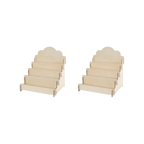 2er-Set Grußkarten-Display-Ständer für Sammelkarten, Untersetzer, Aufkleber, Einzelhandel, 30 x 26,4 x 35 cm, Holzfarbe von KSJOAIDDE