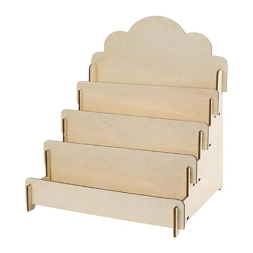 Grußkarten-Präsentationsständer, gestuft, für Sammelkarten, Untersetzer, Aufkleber, Einzelhandel, 30 x 26,4 x 35 cm, Holzfarbe von KSJOAIDDE