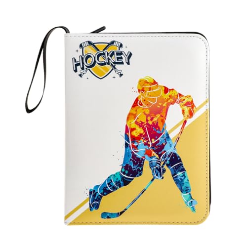 Hockey-Kartenbinder mit Ärmeln, Karten-Organizer für Sportspielkarten, Fußball, Gelb, 24,5 x 18 x 4,5 cm Hockey-Kartenbinder mit Ärmeln, Karten-Organizer für Sportspielkarten, Fußball, Gelb, 24,5 x 18 x 4,5 cm von KSJOAIDDE