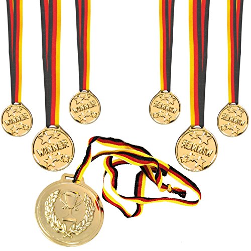 KSS 6 X große Gold Medaillen + 1 X Gold Medaille Mega groß ! Für Kindergeburtstag Tombola MItgebsel Mitbringsel von KSS