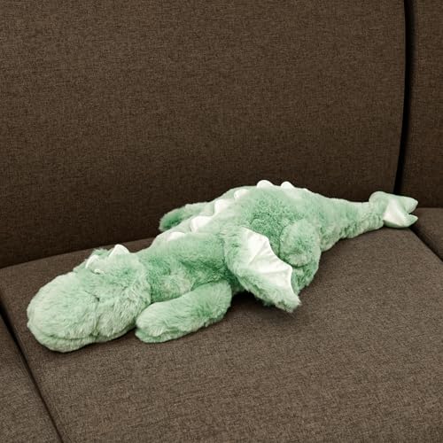 Dinosaur Plush Ultra Weiches und Zartes Haar Sicher Dinosaur Stuffed Angenehmes Umarmungserlebnis Dinosaurier Kuscheltier Anxiety Weighted Stuffed Animals für Kinder Erwachsene (Grün70cm) von KTCINA