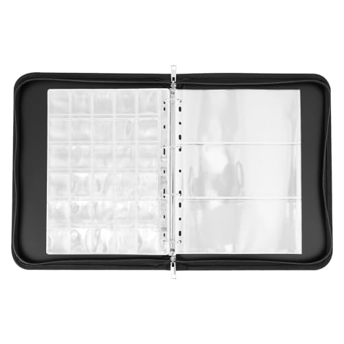 Münzalbum Platz für 300 Münzen 36 Banknoten Brandschutz Münzsammlung Ultra Robust Langlebig 34.2 x 35.5 x 4.5 cm mit Doppelten Reißverschluss Sammelalbum für Münzen für Münzsammlung Geldwährung von KTCINA