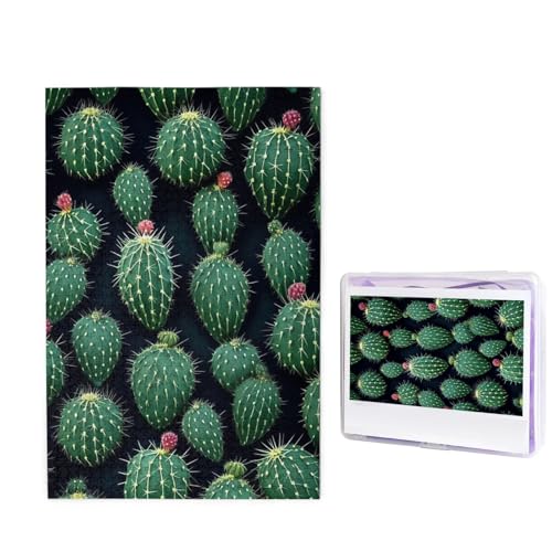 1000-teiliges Puzzle für Erwachsene, herausforderndes Puzzle für Spieleabende, Holzpuzzle, personalisierbar, benutzerdefinierte Holz-Puzzles für Familie, Kaktus-Kunstbild, Puzzles, fertige Größe 74,9 von KTHSNSKL