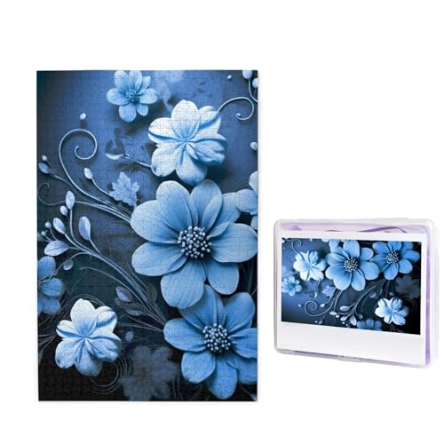1000-teiliges Puzzle für Erwachsene, herausforderndes Puzzle für Spieleabende, Holzpuzzle, personalisierbar, benutzerdefinierte Holz-Puzzles für Familie, blaue Blumen, Bildpuzzles, fertige Größe 74,9 1000-teiliges Puzzle für Erwachsene, herausforderndes Puzzle für Spieleabende, Holzpuzzle, personalisierbar, benutzerdefinierte Holz-Puzzles für Familie, blaue Blumen, Bildpuzzles, fertige Größe 74,9 von KTHSNSKL