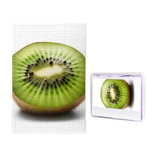 1000-teiliges Puzzle für Erwachsene, herausforderndes Puzzle für Spieleabende, Holzpuzzle, personalisierbar, benutzerdefinierte Holz-Puzzles für Familie, grünes Kiwi-Bilderpuzzles, fertige Größe 74,9 von KTHSNSKL