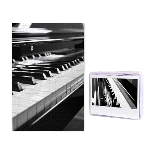 1000-teiliges Puzzle für Erwachsene, herausforderndes Puzzle für Spieleabende, Holzpuzzle, personalisierbar, benutzerdefinierte Holz-Puzzles für Familie, schwarz-weiß, Klaviertastatur, Bildpuzzles 1000-teiliges Puzzle für Erwachsene, herausforderndes Puzzle für Spieleabende, Holzpuzzle, personalisierbar, benutzerdefinierte Holz-Puzzles für Familie, schwarz-weiß, Klaviertastatur, Bildpuzzles von KTHSNSKL