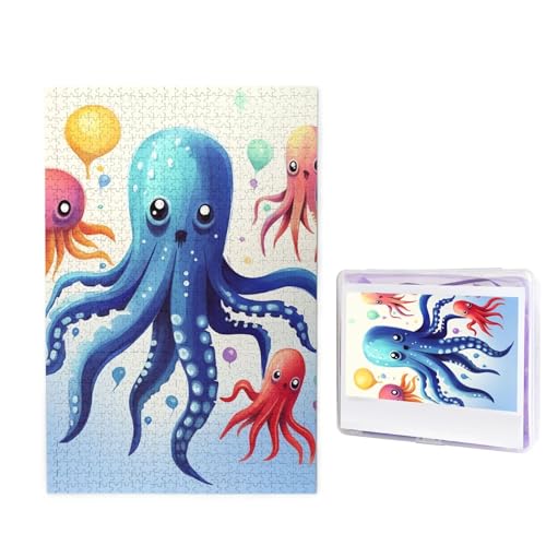 1000-teiliges Puzzle für Erwachsene, herausforderndes Puzzle für Spieleabende, Holzpuzzle, personalisierbar, individuelle Holz-Puzzles für Familie, buntes Tintenfisch, Oktopus-Bilderpuzzles, fertige 1000-teiliges Puzzle für Erwachsene, herausforderndes Puzzle für Spieleabende, Holzpuzzle, personalisierbar, individuelle Holz-Puzzles für Familie, buntes Tintenfisch, Oktopus-Bilderpuzzles, fertige von KTHSNSKL