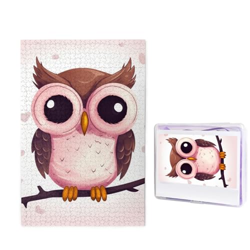 1000-teiliges Puzzle für Erwachsene, herausforderndes Puzzle für Spieleabende, Holzpuzzle, personalisierbar, individuelle Holz-Puzzles für Familie, niedliche Eule, Bildpuzzles, fertige Größe 74,9 x 50 von KTHSNSKL