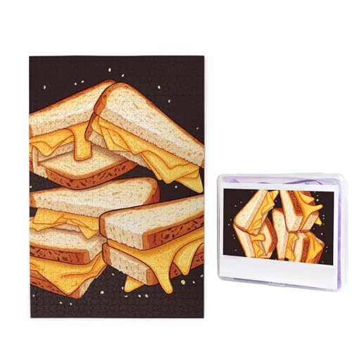 1000-teiliges Puzzle für Erwachsene, herausforderndes Puzzle für Spieleabende, Holzpuzzle, personalisierte Holz-Puzzles für Familie, Käse, Sandwiches, Bilderpuzzles, fertige Größe 74,9 x 50 cm von KTHSNSKL