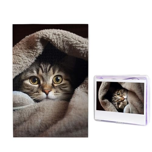 1000-teiliges Puzzle für Erwachsene, herausforderndes Puzzle für Spieleabende, Holzpuzzle, personalisierte Holz-Puzzles für Familie, Katze, unter Decke, Bildpuzzles, fertige Größe 74,9 x 50 cm 1000-teiliges Puzzle für Erwachsene, herausforderndes Puzzle für Spieleabende, Holzpuzzle, personalisierte Holz-Puzzles für Familie, Katze, unter Decke, Bildpuzzles, fertige Größe 74,9 x 50 cm von KTHSNSKL