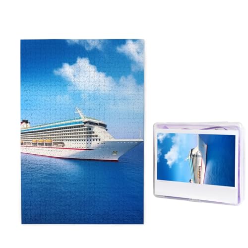 1000-teiliges Puzzle für Erwachsene, herausforderndes Puzzle für Spieleabende, Holzpuzzle, personalisierte Holz-Puzzles für Familie, Kreuzfahrtschiff, Bildpuzzles, fertige Größe 74,9 x 50 cm von KTHSNSKL