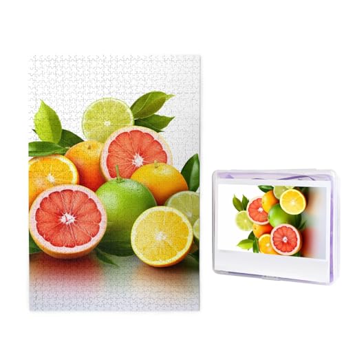 1000-teiliges Puzzle für Erwachsene, herausforderndes Puzzle für Spieleabende, Holzpuzzle, personalisierte Holz-Puzzles für Familie, Zitrusfrüchte, Bilderpuzzles, fertige Größe 74,9 x 50 cm von KTHSNSKL
