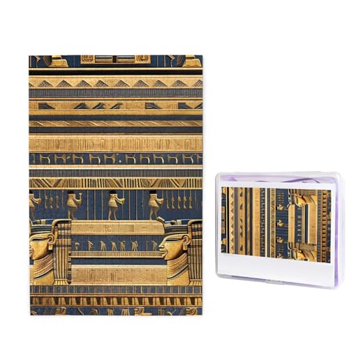 1000-teiliges Puzzle für Erwachsene, herausforderndes Puzzle für Spieleabende, Holzpuzzle, personalisierte Holz-Puzzles für Familie, ägyptische pharaonische Fresken, Bilderpuzzles, fertige Größe 74,9 von KTHSNSKL