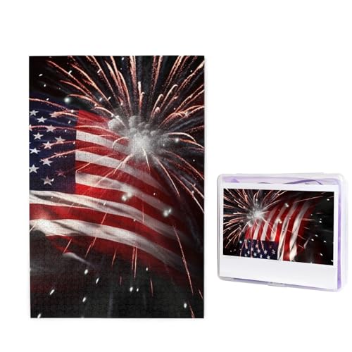 1000-teiliges Puzzle für Erwachsene, herausforderndes Puzzle für Spieleabende, Holzpuzzle, personalisierte Holz-Puzzles für Familie, amerikanische Flagge, Feuerwerk, Bildrätsel, fertige Größe 74,9 x 1000-teiliges Puzzle für Erwachsene, herausforderndes Puzzle für Spieleabende, Holzpuzzle, personalisierte Holz-Puzzles für Familie, amerikanische Flagge, Feuerwerk, Bildrätsel, fertige Größe 74,9 x von KTHSNSKL