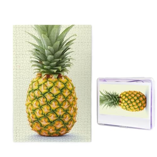 1000-teiliges Puzzle für Erwachsene, herausforderndes Puzzle für Spieleabende, Holzpuzzle, personalisierte Holz-Puzzles für Familie, frische Ananas-Bilderpuzzles, fertige Größe 74,9 x 50 cm von KTHSNSKL