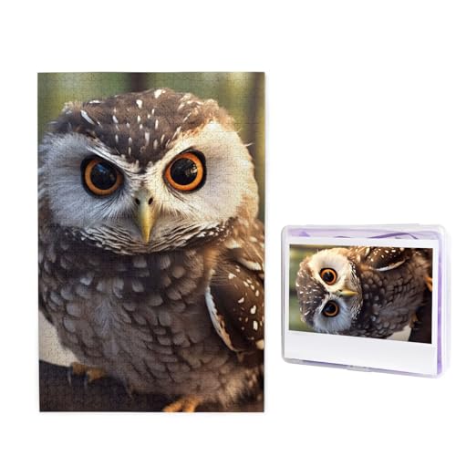 1000-teiliges Puzzle für Erwachsene, herausforderndes Puzzle für Spieleabende, Holzpuzzle, personalisierte Holz-Puzzles für Familie, niedliche Eule, Bildrätsel, fertige Größe 74,9 x 50 cm von KTHSNSKL