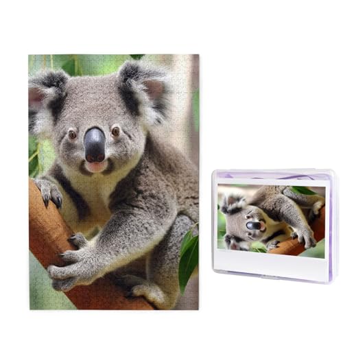 1000-teiliges Puzzle für Erwachsene, herausforderndes Puzzle für Spieleabende, Holzpuzzle, personalisierte Holz-Puzzles für Familie, niedliche Koala-Bilderpuzzles, fertige Größe 74,9 x 50 cm von KTHSNSKL