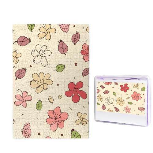 1000-teiliges Puzzle für Erwachsene, herausforderndes Puzzle für Spieleabende, Holzpuzzle, personalisierte Holz-Puzzles für Familie, schöne Blumenmuster, Bilderpuzzles, fertige Größe 74,9 x 50 cm von KTHSNSKL