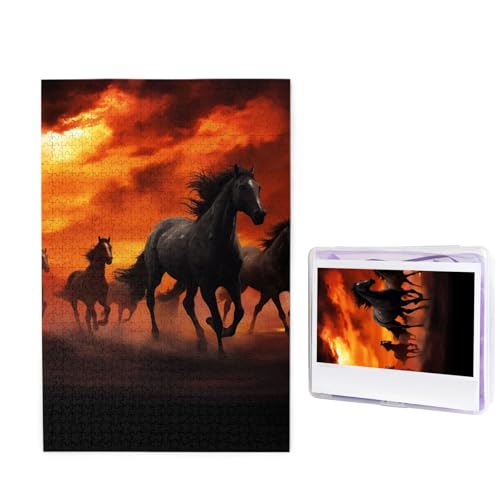 1000-teiliges Puzzle für Erwachsene, herausforderndes Puzzle für Spieleabende, Holzpuzzle, personalisierte Holz-Puzzles für Familienpferde, rot leuchtende Wolken, Bildpuzzles, fertige Größe 74,9 x 50 1000-teiliges Puzzle für Erwachsene, herausforderndes Puzzle für Spieleabende, Holzpuzzle, personalisierte Holz-Puzzles für Familienpferde, rot leuchtende Wolken, Bildpuzzles, fertige Größe 74,9 x 50 von KTHSNSKL