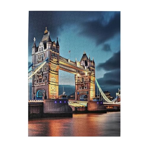 500-teiliges Puzzle für Erwachsene, herausfordernde Puzzles für Spieleabende, Holzpuzzle, personalisierbar, benutzerdefinierte Holzpuzzles für Familie, Tower Bridge in London, Bilderpuzzles, fertige 500-teiliges Puzzle für Erwachsene, herausfordernde Puzzles für Spieleabende, Holzpuzzle, personalisierbar, benutzerdefinierte Holzpuzzles für Familie, Tower Bridge in London, Bilderpuzzles, fertige von KTHSNSKL