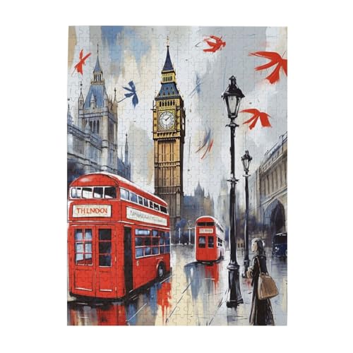 500-teiliges Puzzle für Erwachsene, herausfordernde Puzzles für Spieleabende, Holzpuzzle, personalisierbar, individuelle Holzpuzzles für Familie, London, Bilderpuzzles, fertige Größe 51,8 x 38,1 cm 500-teiliges Puzzle für Erwachsene, herausfordernde Puzzles für Spieleabende, Holzpuzzle, personalisierbar, individuelle Holzpuzzles für Familie, London, Bilderpuzzles, fertige Größe 51,8 x 38,1 cm von KTHSNSKL