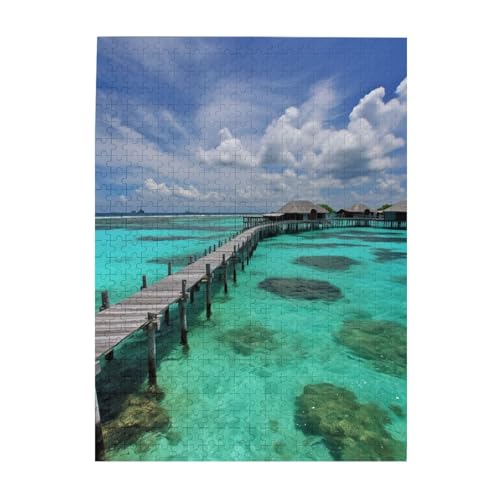 500-teiliges Puzzle für Erwachsene, herausfordernde Puzzles für Spieleabende, Holzpuzzle, personalisierbar, individuelle Holzpuzzles für Familie, Malediven, Landschaft, Bilderpuzzles, fertige Größe 500-teiliges Puzzle für Erwachsene, herausfordernde Puzzles für Spieleabende, Holzpuzzle, personalisierbar, individuelle Holzpuzzles für Familie, Malediven, Landschaft, Bilderpuzzles, fertige Größe von KTHSNSKL
