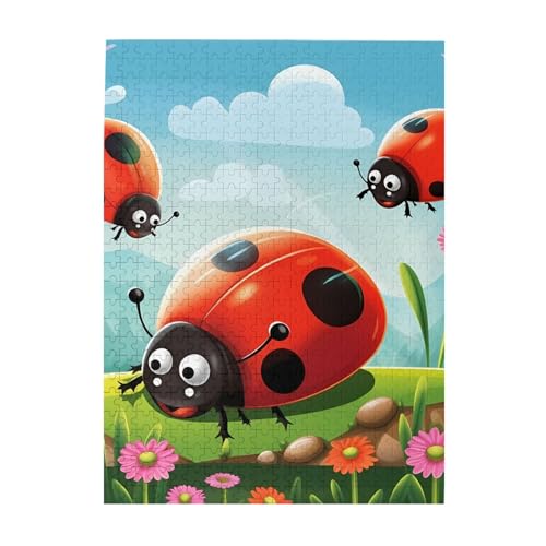 500-teiliges Puzzle für Erwachsene, herausfordernde Puzzles für Spieleabende, Holzpuzzle, personalisierbar, individuelle Holzpuzzles für Familie, Marienkäfer, Landschaft, Bildpuzzles, fertige Größe 500-teiliges Puzzle für Erwachsene, herausfordernde Puzzles für Spieleabende, Holzpuzzle, personalisierbar, individuelle Holzpuzzles für Familie, Marienkäfer, Landschaft, Bildpuzzles, fertige Größe von KTHSNSKL