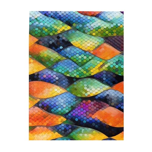 500-teiliges Puzzle für Erwachsene, herausfordernde Puzzles für Spieleabende, Holzpuzzle, personalisierbar, individuelle Holzpuzzles für Familie, Regenbogenfischschuppen, Bildpuzzles, fertige Größe 500-teiliges Puzzle für Erwachsene, herausfordernde Puzzles für Spieleabende, Holzpuzzle, personalisierbar, individuelle Holzpuzzles für Familie, Regenbogenfischschuppen, Bildpuzzles, fertige Größe von KTHSNSKL