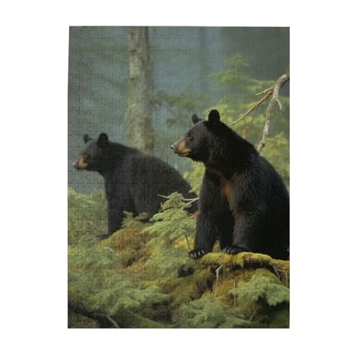 500-teiliges Puzzle für Erwachsene, herausfordernde Puzzles für Spieleabende, Holzpuzzle, personalisierbar, individuelle Holzpuzzles für Familie, Schwarzbären, Bildpuzzles, fertige Größe 51,8 x 38,1 500-teiliges Puzzle für Erwachsene, herausfordernde Puzzles für Spieleabende, Holzpuzzle, personalisierbar, individuelle Holzpuzzles für Familie, Schwarzbären, Bildpuzzles, fertige Größe 51,8 x 38,1 von KTHSNSKL