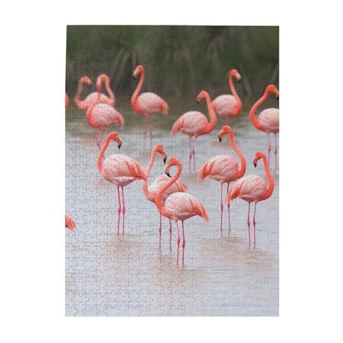 500-teiliges Puzzle für Erwachsene, herausfordernde Puzzles für Spieleabende, Holzpuzzle, personalisierbar, individuelle Holzpuzzles für Familie, rosa Flamingos, Bilderpuzzles, fertige Größe 51,8 x 500-teiliges Puzzle für Erwachsene, herausfordernde Puzzles für Spieleabende, Holzpuzzle, personalisierbar, individuelle Holzpuzzles für Familie, rosa Flamingos, Bilderpuzzles, fertige Größe 51,8 x von KTHSNSKL
