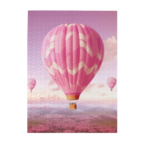 500-teiliges Puzzle für Erwachsene, herausfordernde Puzzles für Spieleabende, Holzpuzzle, personalisierbar, individuelle Holzpuzzles für Familie, rosa Heißluftballon, Bildrätsel, fertige Größe 51,8 x 500-teiliges Puzzle für Erwachsene, herausfordernde Puzzles für Spieleabende, Holzpuzzle, personalisierbar, individuelle Holzpuzzles für Familie, rosa Heißluftballon, Bildrätsel, fertige Größe 51,8 x von KTHSNSKL