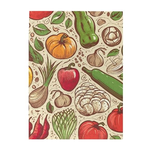 500-teiliges Puzzle für Erwachsene, herausfordernde Puzzles für Spieleabende, Holzpuzzle, personalisierte Holzpuzzles für Familie, Gemüse, Obst, Bildpuzzles, fertige Größe 51,8 x 38,1 cm 500-teiliges Puzzle für Erwachsene, herausfordernde Puzzles für Spieleabende, Holzpuzzle, personalisierte Holzpuzzles für Familie, Gemüse, Obst, Bildpuzzles, fertige Größe 51,8 x 38,1 cm von KTHSNSKL