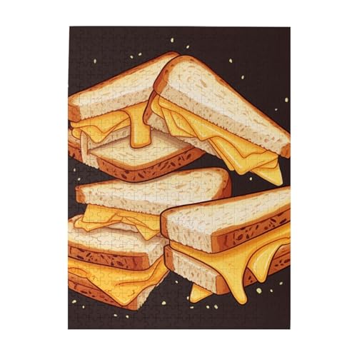 500-teiliges Puzzle für Erwachsene, herausfordernde Puzzles für Spieleabende, Holzpuzzle, personalisierte Holzpuzzles für Familie, Käse, Sandwiches, Bilderpuzzles, fertige Größe 51,8 x 38,1 cm 500-teiliges Puzzle für Erwachsene, herausfordernde Puzzles für Spieleabende, Holzpuzzle, personalisierte Holzpuzzles für Familie, Käse, Sandwiches, Bilderpuzzles, fertige Größe 51,8 x 38,1 cm von KTHSNSKL