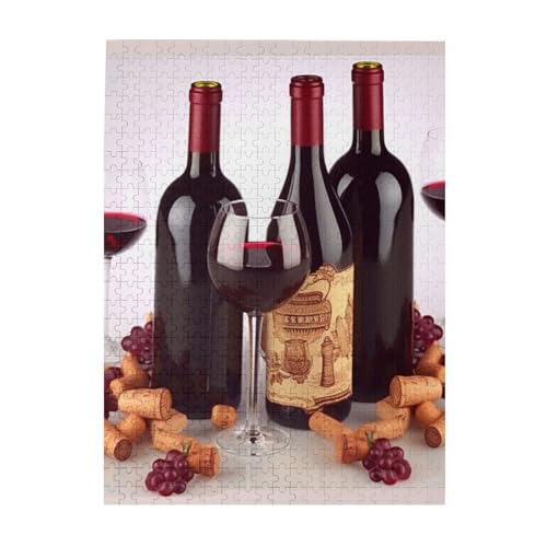500-teiliges Puzzle für Erwachsene, herausfordernde Puzzles für Spieleabende, Holzpuzzle, personalisierte Holzpuzzles für Familie, Rotwein-Bilderpuzzles, fertige Größe 51,8 x 38,1 cm 500-teiliges Puzzle für Erwachsene, herausfordernde Puzzles für Spieleabende, Holzpuzzle, personalisierte Holzpuzzles für Familie, Rotwein-Bilderpuzzles, fertige Größe 51,8 x 38,1 cm von KTHSNSKL