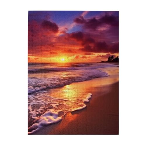 500-teiliges Puzzle für Erwachsene, herausfordernde Puzzles für Spieleabende, Holzpuzzle, personalisierte Holzpuzzles für Familie, Strand, Sonnenuntergang, Bildpuzzles, fertige Größe 51,8 x 38,1 cm 500-teiliges Puzzle für Erwachsene, herausfordernde Puzzles für Spieleabende, Holzpuzzle, personalisierte Holzpuzzles für Familie, Strand, Sonnenuntergang, Bildpuzzles, fertige Größe 51,8 x 38,1 cm von KTHSNSKL