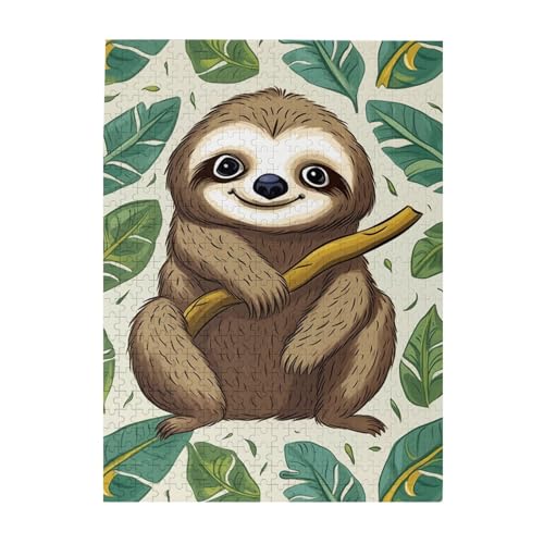 500-teiliges Puzzle für Erwachsene, herausfordernde Puzzles für Spieleabende, Holzpuzzle, personalisierte Holzpuzzles für Familie, bezauberndes Faultier-Bilderpuzzles, fertige Größe 51,8 x 38,1 cm 500-teiliges Puzzle für Erwachsene, herausfordernde Puzzles für Spieleabende, Holzpuzzle, personalisierte Holzpuzzles für Familie, bezauberndes Faultier-Bilderpuzzles, fertige Größe 51,8 x 38,1 cm von KTHSNSKL