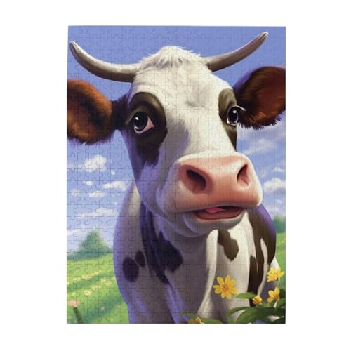 500-teiliges Puzzle für Erwachsene, herausfordernde Puzzles für Spieleabende, Holzpuzzle, personalisierte Holzpuzzles für Familie, niedliche Kuh-Bilderpuzzles, fertige Größe 51,8 x 38,1 cm 500-teiliges Puzzle für Erwachsene, herausfordernde Puzzles für Spieleabende, Holzpuzzle, personalisierte Holzpuzzles für Familie, niedliche Kuh-Bilderpuzzles, fertige Größe 51,8 x 38,1 cm von KTHSNSKL