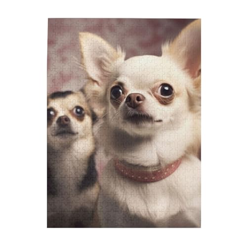 500-teiliges Puzzle für Erwachsene, herausfordernde Puzzles für Spieleabende, Holzpuzzle, personalisierte Holzpuzzles für Familie, niedliches Chihuahua-Bilderpuzzle, fertige Größe 51,8 x 38,1 cm 500-teiliges Puzzle für Erwachsene, herausfordernde Puzzles für Spieleabende, Holzpuzzle, personalisierte Holzpuzzles für Familie, niedliches Chihuahua-Bilderpuzzle, fertige Größe 51,8 x 38,1 cm von KTHSNSKL