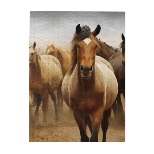 500-teiliges Puzzle für Erwachsene, herausfordernde Puzzles für Spieleabende, Holzpuzzle, personalisierte Holzpuzzles für Familie, viele Pferde, Bildpuzzles, fertige Größe 51,8 x 38,1 cm 500-teiliges Puzzle für Erwachsene, herausfordernde Puzzles für Spieleabende, Holzpuzzle, personalisierte Holzpuzzles für Familie, viele Pferde, Bildpuzzles, fertige Größe 51,8 x 38,1 cm von KTHSNSKL