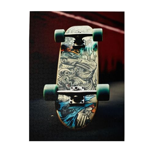 500-teiliges Puzzle für Erwachsene, herausfordernde Puzzles für Spieleabende, Holzpuzzle, personalisierte Holzpuzzles für Familien-Skate-Boards, Bildpuzzles, fertige Größe 51,8 x 38,1 cm 500-teiliges Puzzle für Erwachsene, herausfordernde Puzzles für Spieleabende, Holzpuzzle, personalisierte Holzpuzzles für Familien-Skate-Boards, Bildpuzzles, fertige Größe 51,8 x 38,1 cm von KTHSNSKL