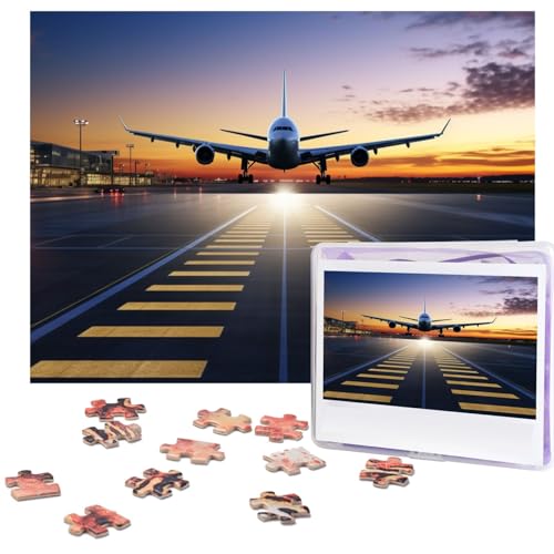 500-teiliges Puzzle für Erwachsene, herausforderndes Puzzle für Spieleabende, Holzpuzzle, personalisierbar, benutzerdefinierte Holz-Puzzles für Familie, Flughafen, Bilderpuzzles, fertige Größe 51,8 x von KTHSNSKL