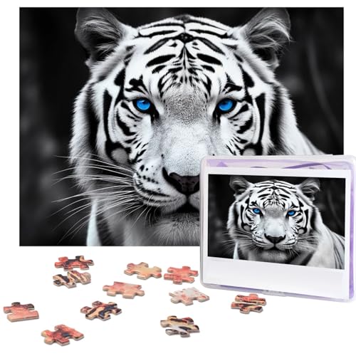 500-teiliges Puzzle für Erwachsene, herausforderndes Puzzle für Spieleabende, Holzpuzzle, personalisierbar, benutzerdefinierte Holz-Puzzles für Familie, blauäugiger Tiger, Bildpuzzles, fertige Größe 500-teiliges Puzzle für Erwachsene, herausforderndes Puzzle für Spieleabende, Holzpuzzle, personalisierbar, benutzerdefinierte Holz-Puzzles für Familie, blauäugiger Tiger, Bildpuzzles, fertige Größe von KTHSNSKL