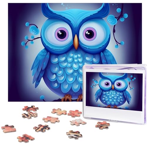 500-teiliges Puzzle für Erwachsene, herausforderndes Puzzle für Spieleabende, Holzpuzzle, personalisierbar, benutzerdefinierte Holz-Puzzles für Familie, blaue Eule, Bildrätsel, fertige Größe 51,8 x 500-teiliges Puzzle für Erwachsene, herausforderndes Puzzle für Spieleabende, Holzpuzzle, personalisierbar, benutzerdefinierte Holz-Puzzles für Familie, blaue Eule, Bildrätsel, fertige Größe 51,8 x von KTHSNSKL