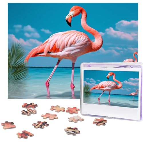 500-teiliges Puzzle für Erwachsene, herausforderndes Puzzle für Spieleabende, Holzpuzzle, personalisierbar, individuelle Holz-Puzzles für Familie, Flamingo im Wasser, Bildpuzzles, fertige Größe 51,8 x 500-teiliges Puzzle für Erwachsene, herausforderndes Puzzle für Spieleabende, Holzpuzzle, personalisierbar, individuelle Holz-Puzzles für Familie, Flamingo im Wasser, Bildpuzzles, fertige Größe 51,8 x von KTHSNSKL