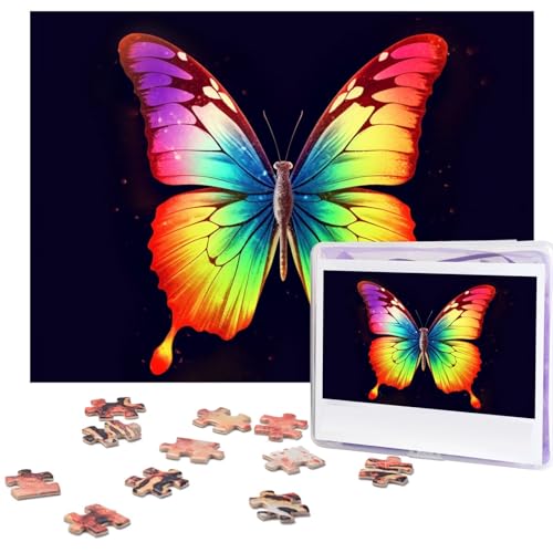 500-teiliges Puzzle für Erwachsene, herausforderndes Puzzle für Spieleabende, Holzpuzzle, personalisierbar, individuelle Holz-Puzzles für Familie, Regenbogen-Schmetterling, Bildpuzzles, fertige Größe 500-teiliges Puzzle für Erwachsene, herausforderndes Puzzle für Spieleabende, Holzpuzzle, personalisierbar, individuelle Holz-Puzzles für Familie, Regenbogen-Schmetterling, Bildpuzzles, fertige Größe von KTHSNSKL