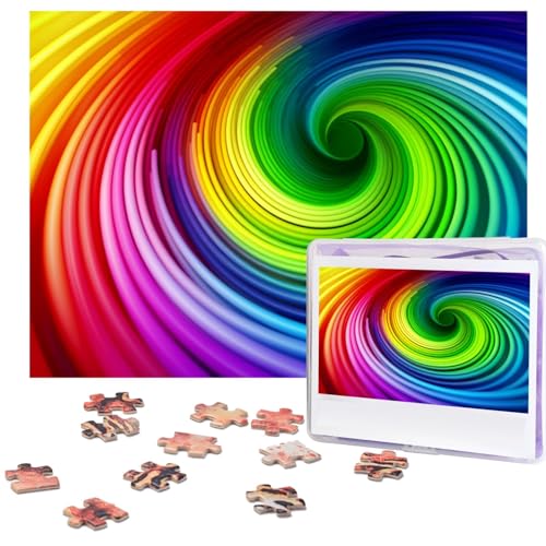 500-teiliges Puzzle für Erwachsene, herausforderndes Puzzle für Spieleabende, Holzpuzzle, personalisierbar, individuelle Holz-Puzzles für Familie, Regenbogen-Spiral-Bilderpuzzles, fertige Größe 51,8 x 500-teiliges Puzzle für Erwachsene, herausforderndes Puzzle für Spieleabende, Holzpuzzle, personalisierbar, individuelle Holz-Puzzles für Familie, Regenbogen-Spiral-Bilderpuzzles, fertige Größe 51,8 x von KTHSNSKL