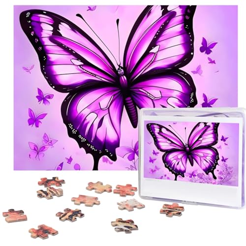 500-teiliges Puzzle für Erwachsene, herausforderndes Puzzle für Spieleabende, Holzpuzzle, personalisierbar, individuelle Holz-Puzzles für Familie, violetter Schmetterling, Bilderpuzzles, fertige Größe 500-teiliges Puzzle für Erwachsene, herausforderndes Puzzle für Spieleabende, Holzpuzzle, personalisierbar, individuelle Holz-Puzzles für Familie, violetter Schmetterling, Bilderpuzzles, fertige Größe von KTHSNSKL