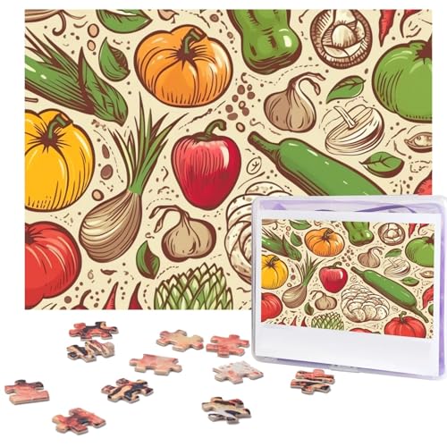 500-teiliges Puzzle für Erwachsene, herausforderndes Puzzle für Spieleabende, Holzpuzzle, personalisierte Holz-Puzzles für Familie, Gemüse, Obst, Bilderpuzzles, fertige Größe 51,8 x 38,1 cm 500-teiliges Puzzle für Erwachsene, herausforderndes Puzzle für Spieleabende, Holzpuzzle, personalisierte Holz-Puzzles für Familie, Gemüse, Obst, Bilderpuzzles, fertige Größe 51,8 x 38,1 cm von KTHSNSKL